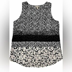 Banana Republic Sleeveless Black White Abstract Pullover Size M Pre- Owned‎